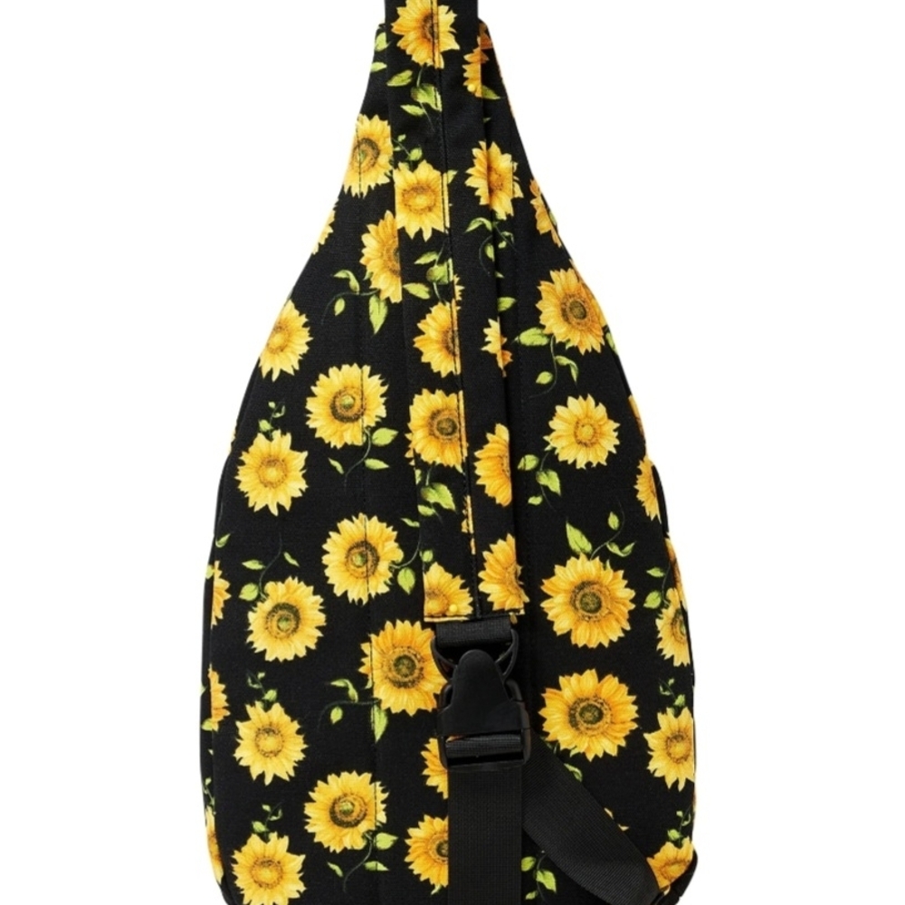 Black Sunflower Sling Backpack - Picture 6 of 8